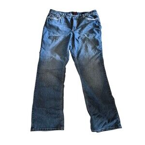 Earl Jean Womens Bootcut Jeans Studded Rhinstone Tab Pocket Stretch Denim Sz 14